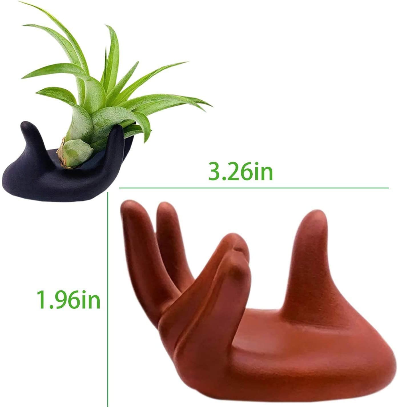 Ceramic Hand Air Plant Pot Display - Hand Stand Container Home Bedroom Office or Plant Garden Decor Decoration Fun & Functional