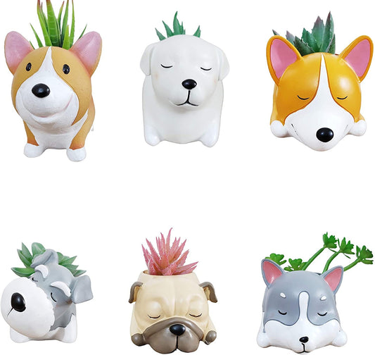 Adorable Dog/Puppy Succulent Pot Prefect Dog Lover Gift (Pug Labrador Corgi Husky Schnauzer )