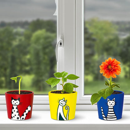 Colorful Cat/Kitten Plant Pots Cat/Kitten Pot Made for Succulents Cactus Pencil/Craft Holder - Animal Lover Gift Plant Lover Gift
